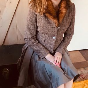 Black Rivet jacket with fur collar